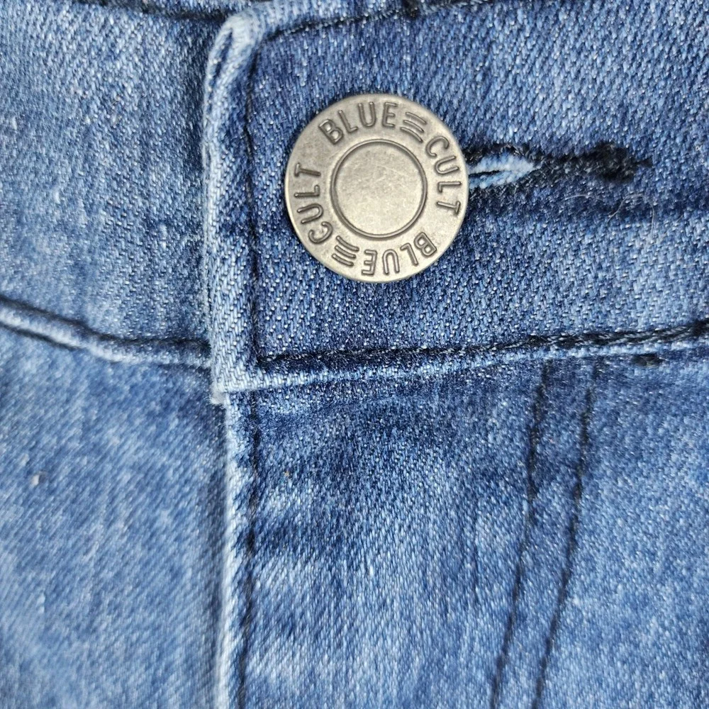 Blue‎ Cult Distressed Jeans Mens 42 Blue Ripped Straight Leg Denim